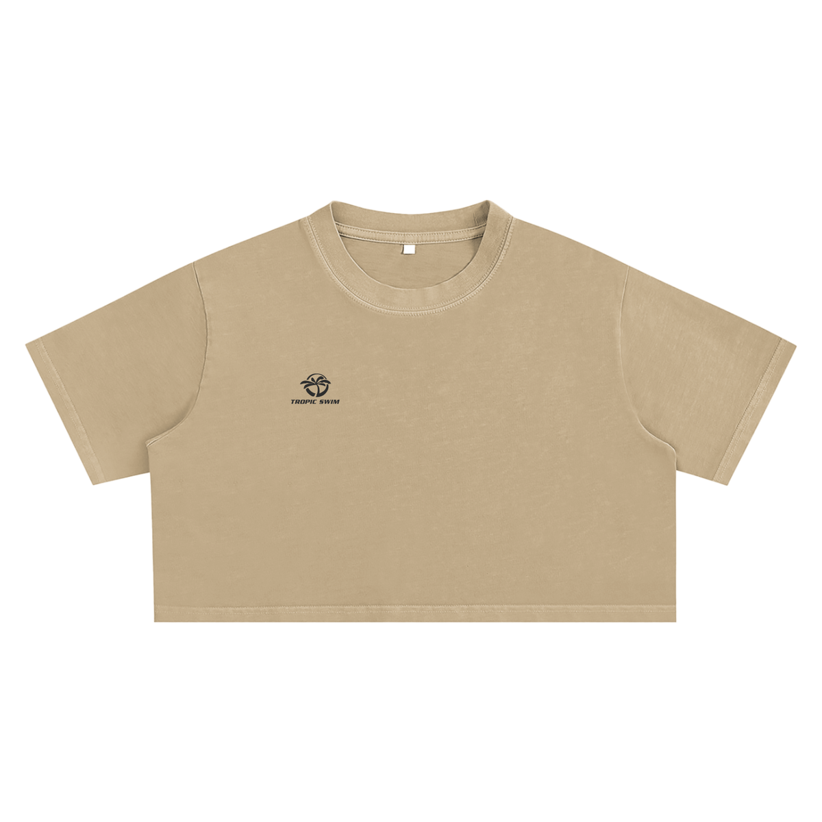 Tropic Swim Logo Snow Washed Crop Top