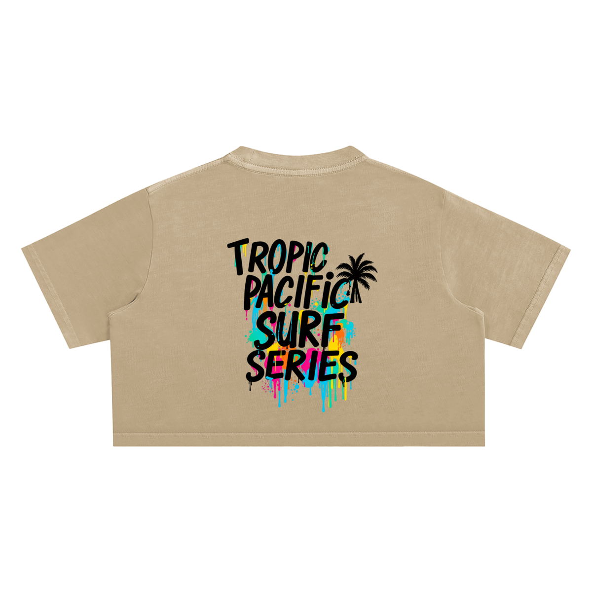 Tropic Swim Logo Snow Washed Crop Top