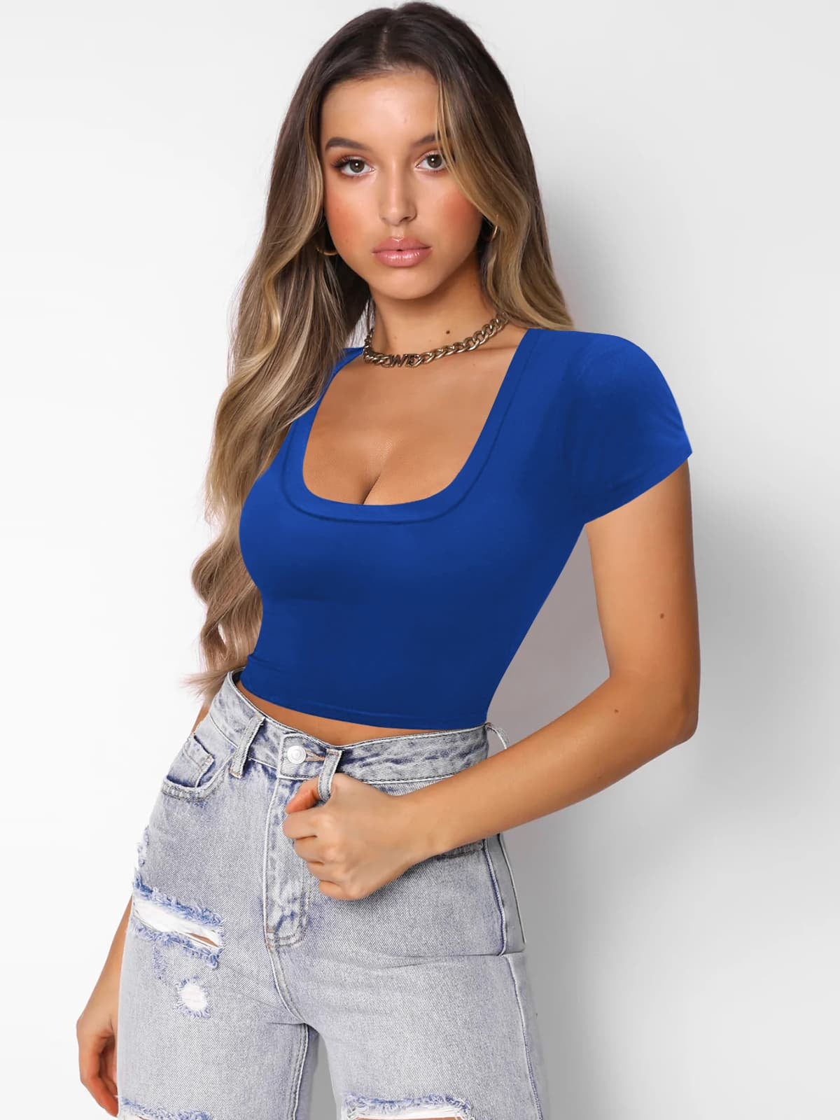 Tropic Pacific Square Neck Cropped top