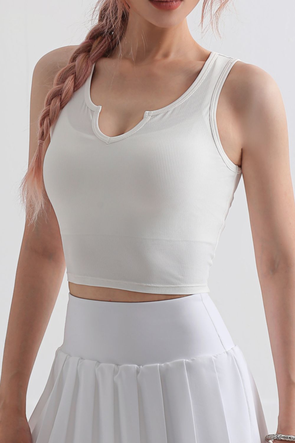 Tropic Pacific Notched Neck Cropped Sports Tank